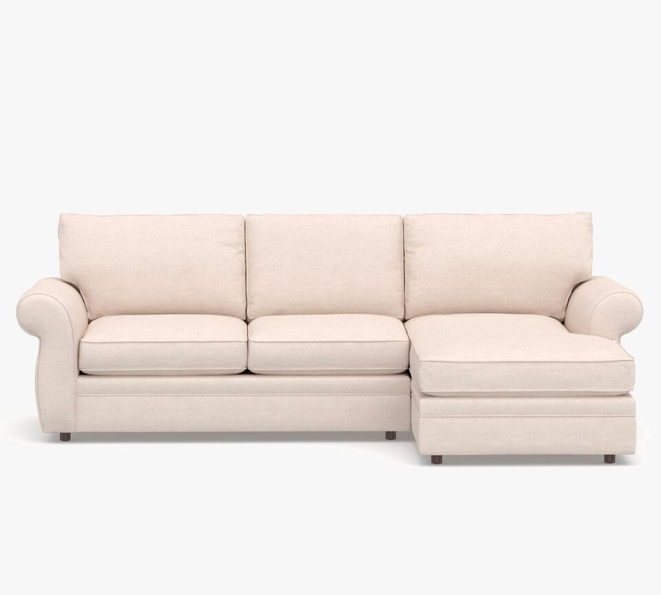 Pearce Roll Arm Upholstered Sofa with Chaise Sectional Pottery Barn